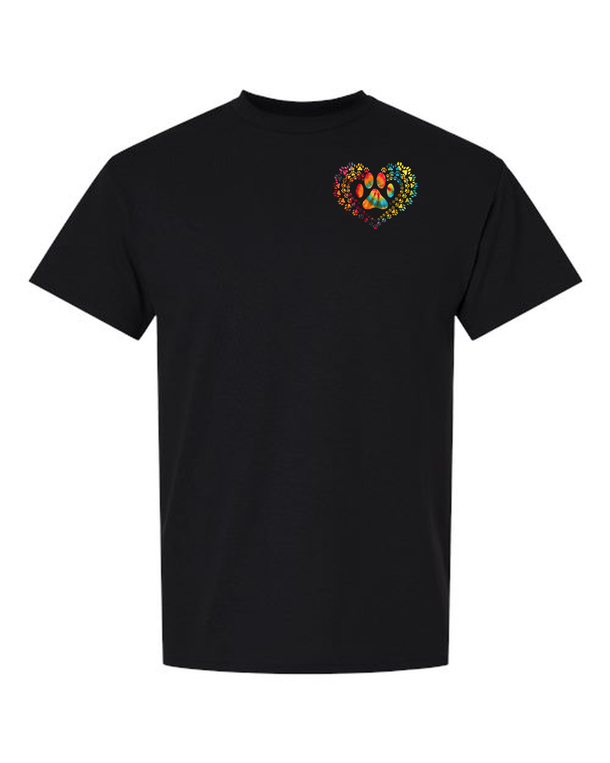 Tie-Dye Paw Print Heart T-Shirt