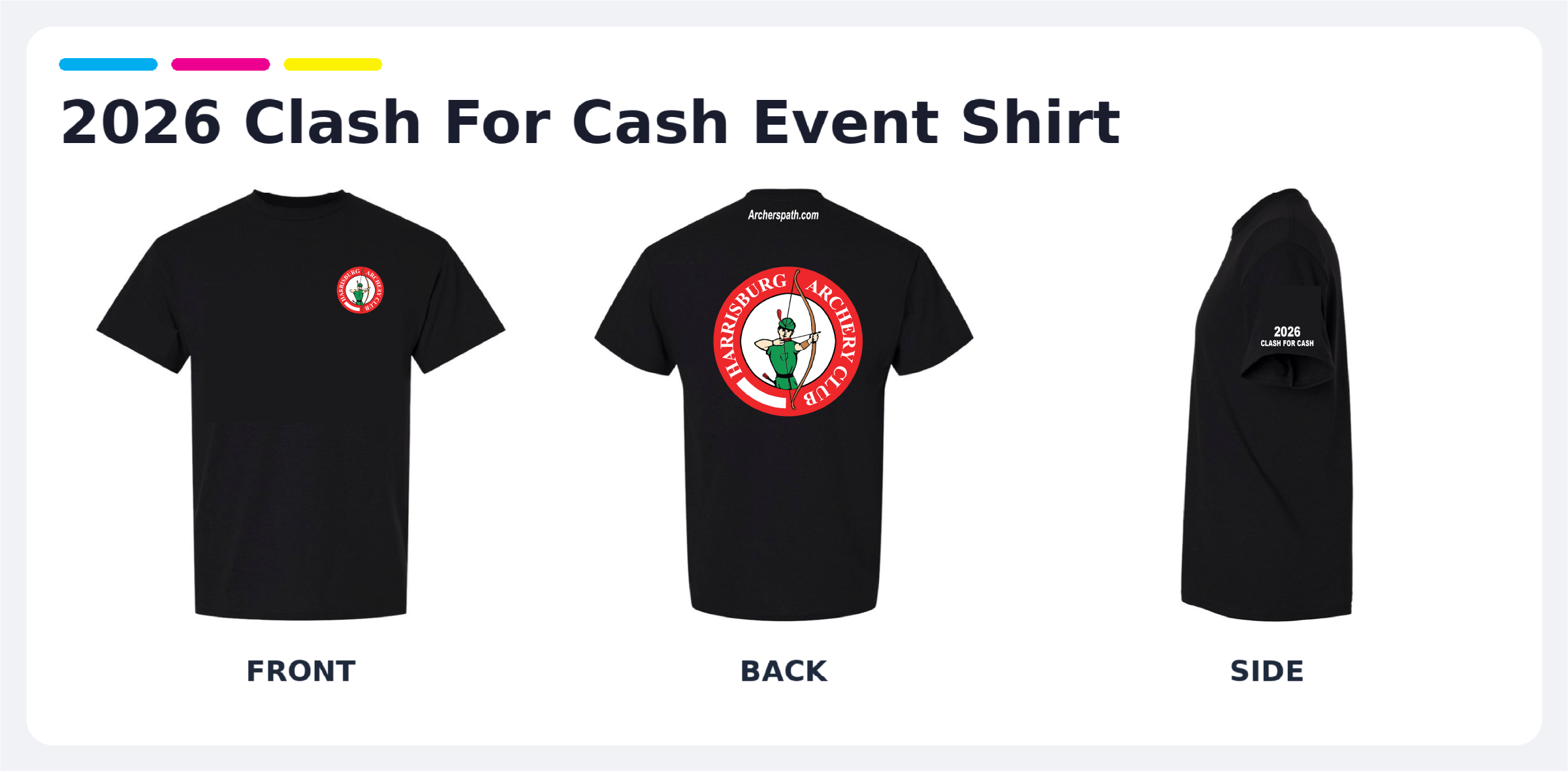 Harrisburg Archery Club - Official 2026 Clash For Cash Event Shirt
