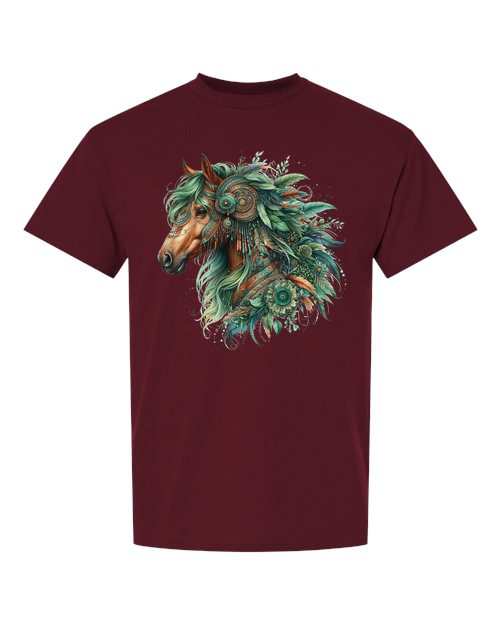Horse With Green Feathers