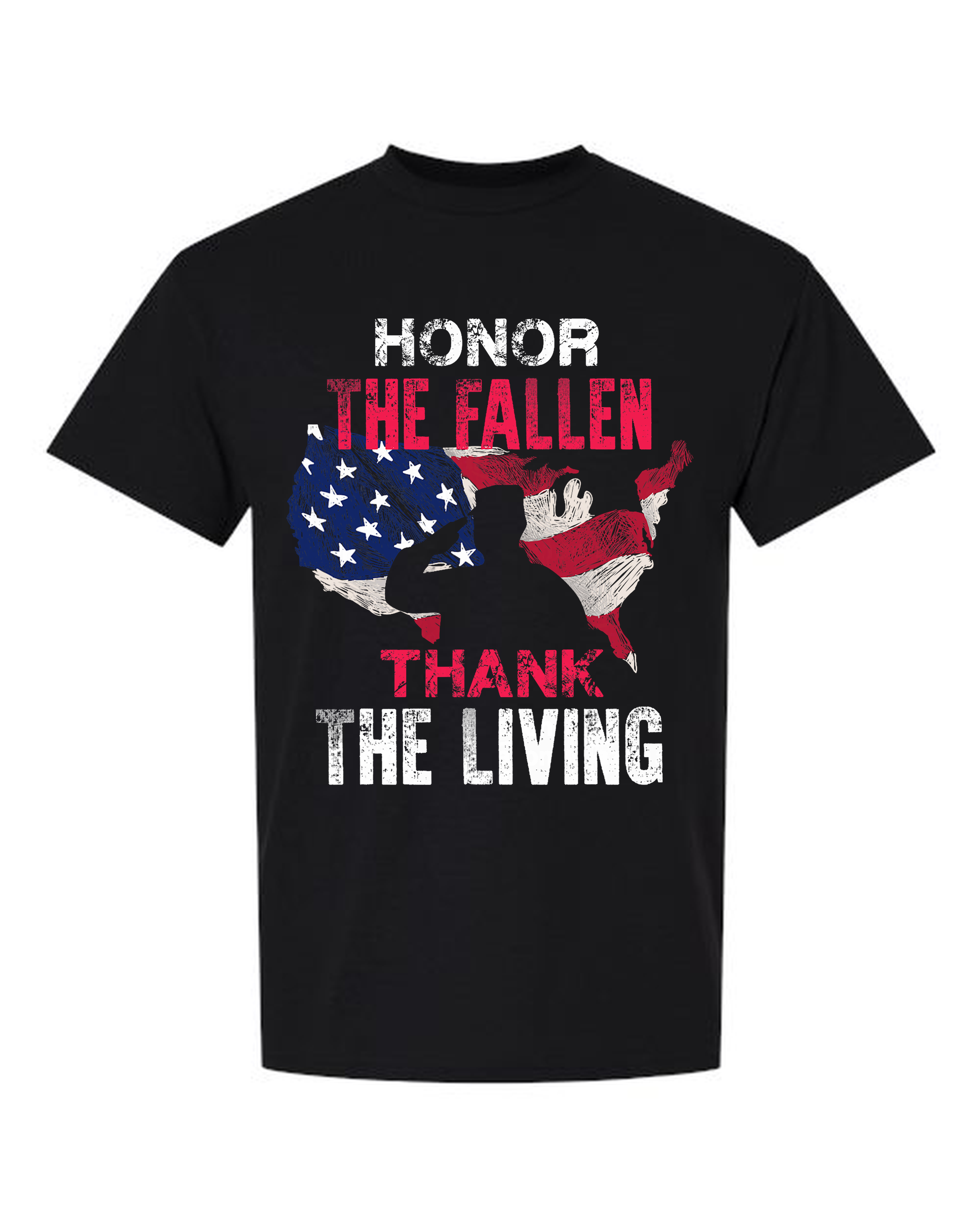 Honor The Fallen - Patriotic USA Map T-Shirt