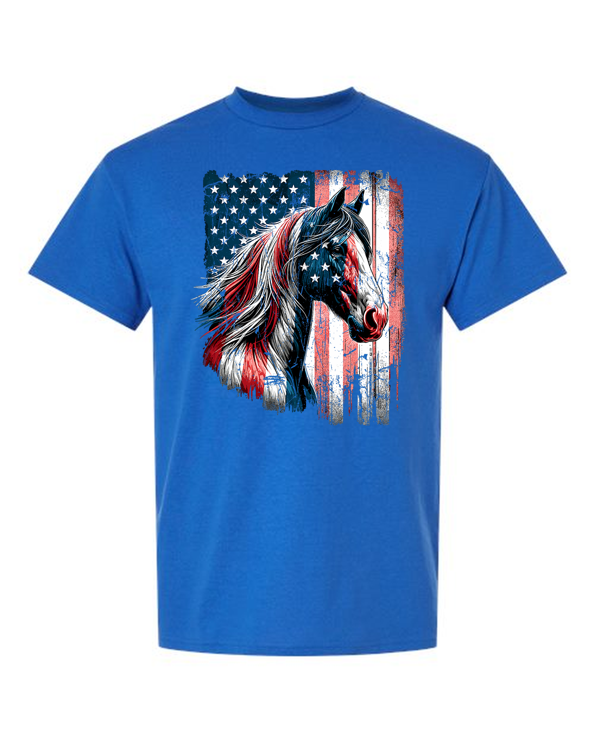 Patriotic Horse USA Flag Vintage T-Shirt